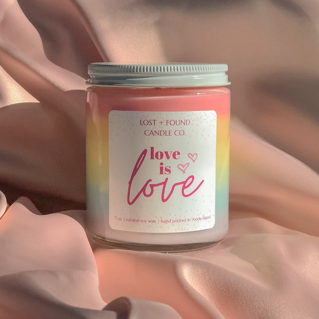 Lost and Found Candle Co. Love Is Love Pride Month candle